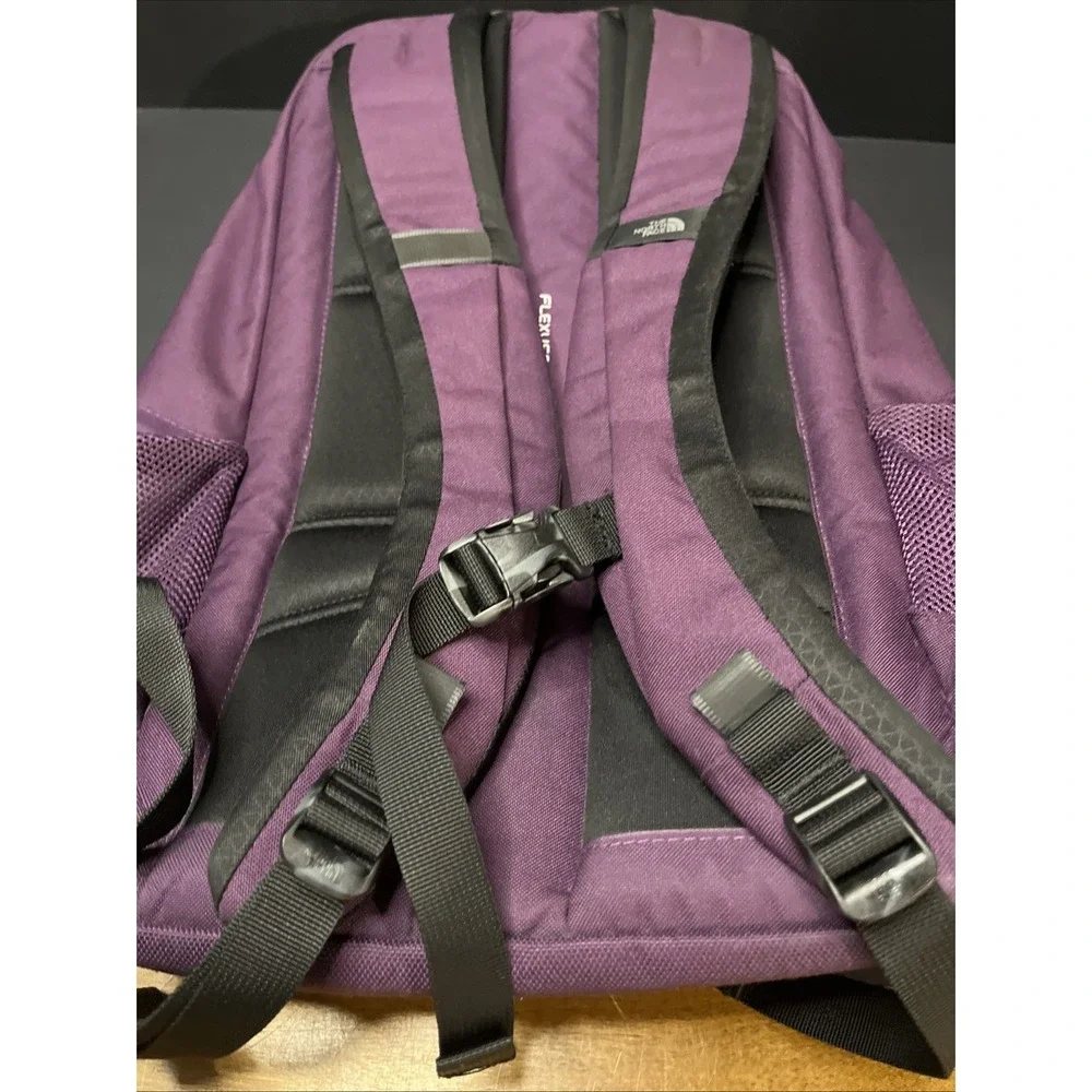 The North Face Backpack Jester Boysenberry Purple Pockets School Laptop Yellow